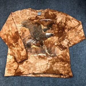 Back to Earth Mens XL Tie Dye Long Sleeve Eagle T Shirt Vintage USA 90's Y2K